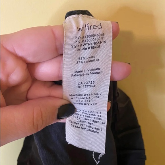 Aritzia Wilfred Linen Black Shorts Pull On Elastic Waist High Rise - Picture 4 of 5